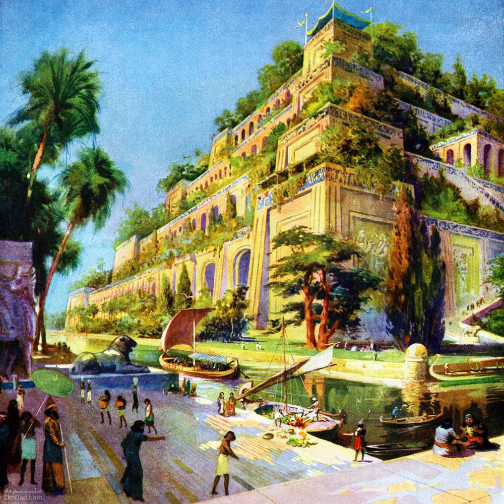 باغ های معلق بابل ( تمدن های باستانی در بین النهرین - شهرهای بین النهرین )