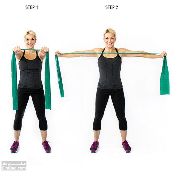 5 حرکت با کش ورزشی برای ساخت بازوهای قوی